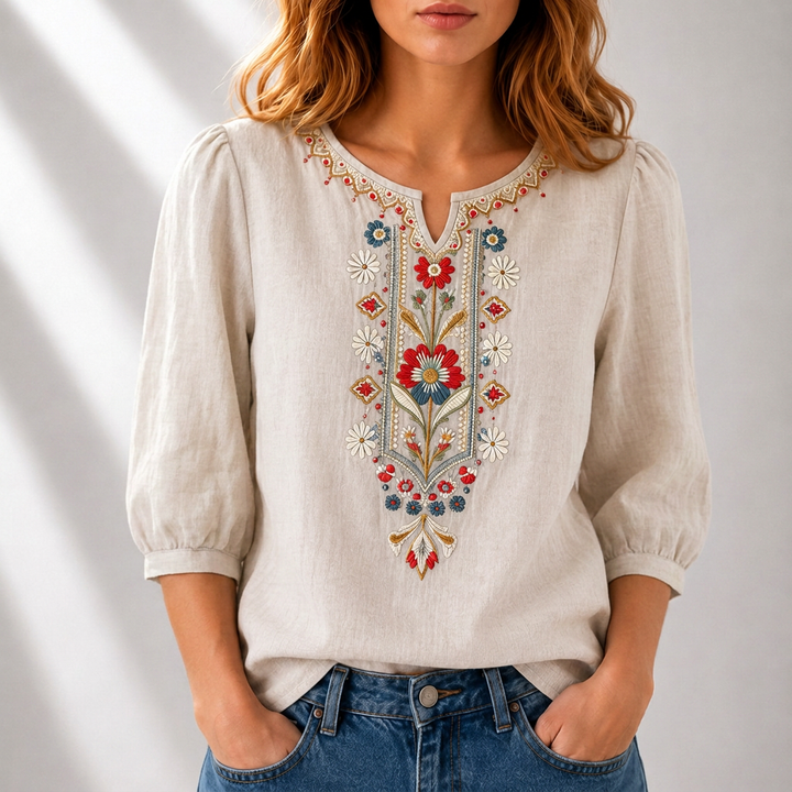 Carolyn | Floral Embroidered Blouse
