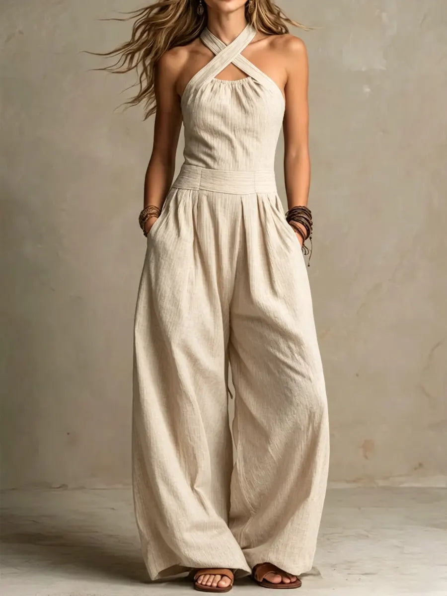 Theresa | Sophisticated Wrap Neck Jumpsuit