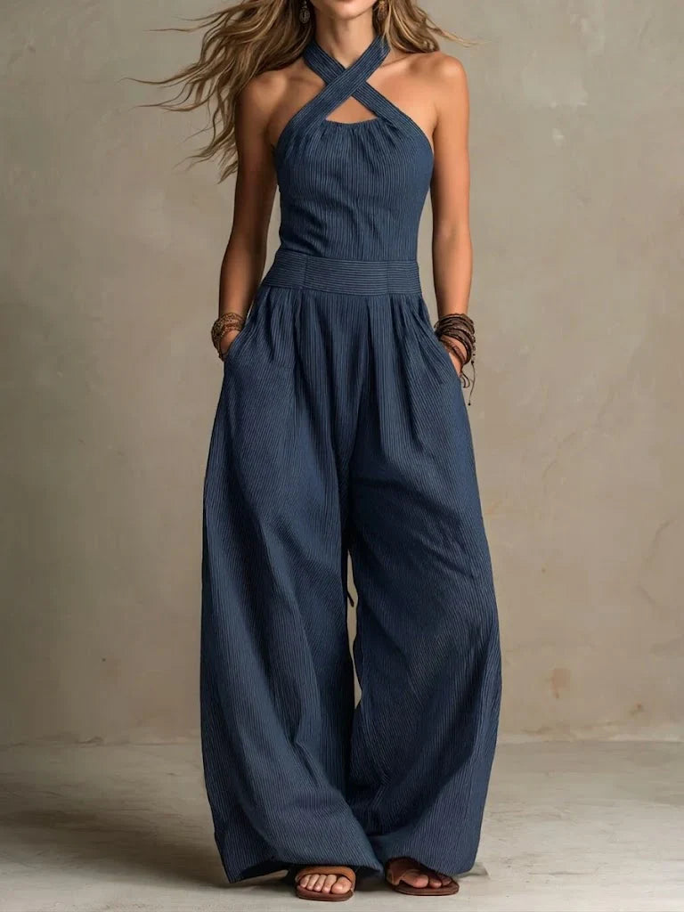 Theresa | Sophisticated Wrap Neck Jumpsuit