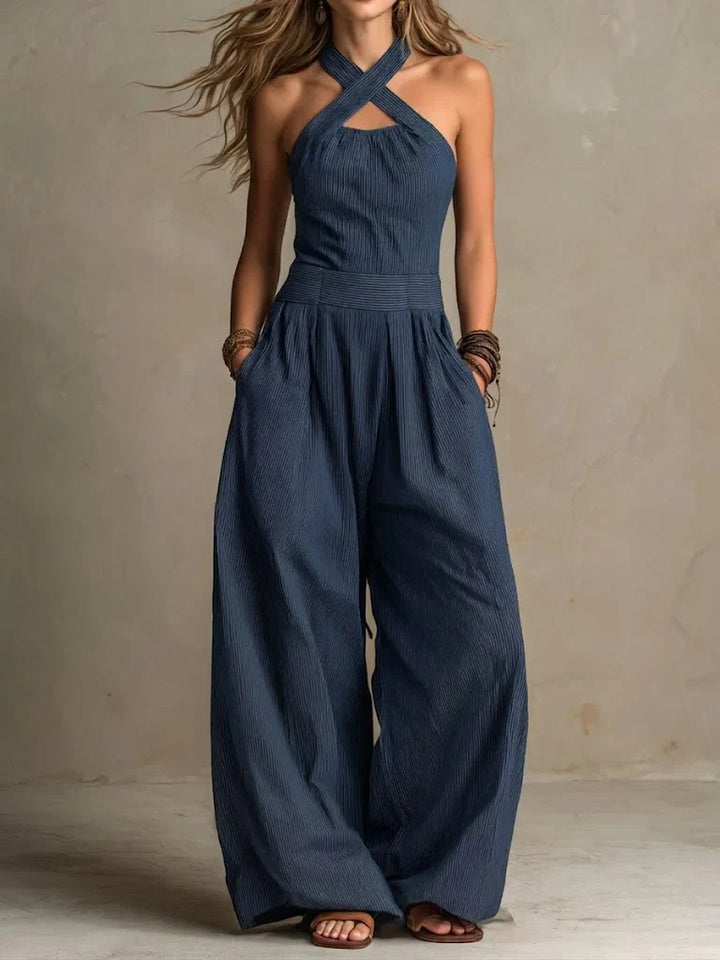 Theresa | Sophisticated Wrap Neck Jumpsuit