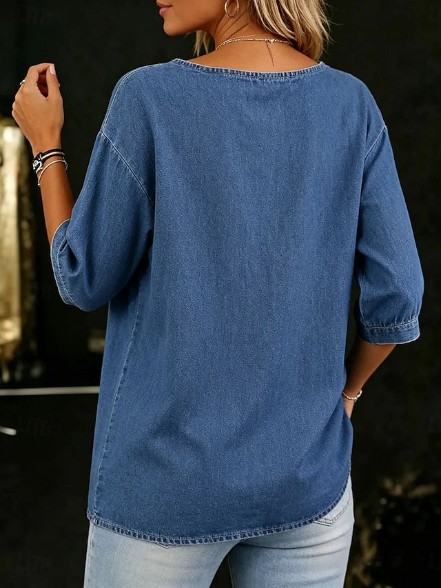 Natasha | Relaxed Fit Vintage Denim Blouse
