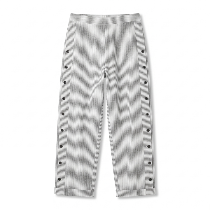Rita | Stripe Panel Button Detail Trousers